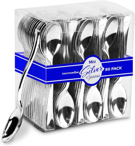 Vista 11 de Mini tenedores transparentes de 4 pulgadas (100 unidades) desechables de plástico para aperitivos para hora de cóctel, tenedores de postre