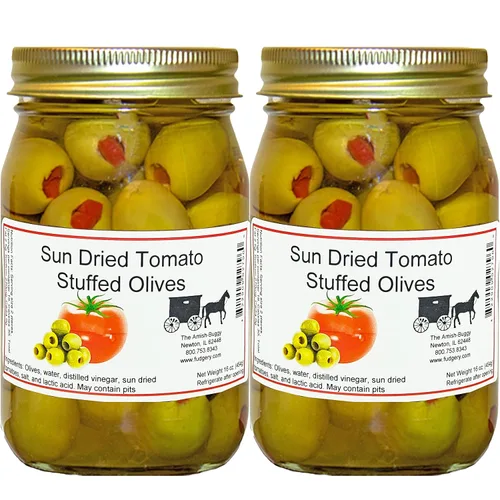 Vista 5 de Aceitunas grandes rellenas - Dos frascos de 16 oz. (aceitunas rellenas de queso Blau)