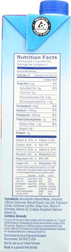 Vista 2 de Blue Diamond Growers - Leche de almendras con brisa de almendras sin azúcar, vainilla - 32 onzas (paquete de 2)