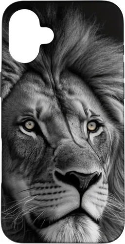 Vista 22 de Funda de retrato oscuro con cara de león para iPhone 16