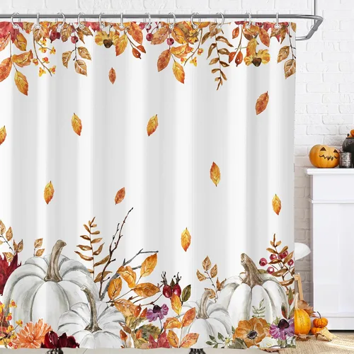 Vista 14 de Cortina de ducha pequeña para casa rodante, tamaño medio, estilo retro de los 70, con flores bonitas, estética abstracta de margaritas, decorativa