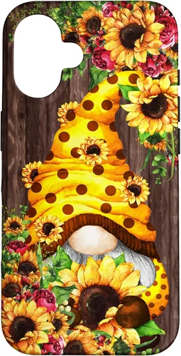Vista 32 de Yellow Sunflower Gnome for Women Cute Summer Flower Pattern Case for iPhone 17