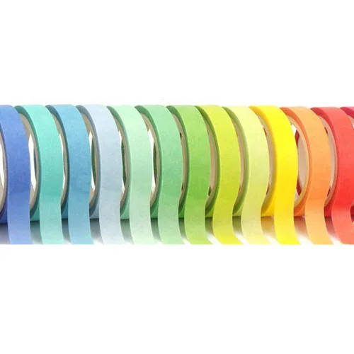 Vista 5 de Washi - Juego de 20 rollos de cinta adhesiva fina de 0.295 in de colores arcoíris para diario de viñetas, planificador, manualidades, álbumes