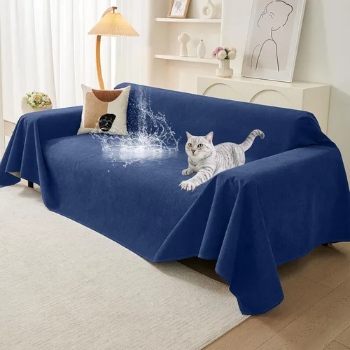Vista 8 de Warmstar Protector de sofá contra las garras de los gatos, funda impermeable antideslizante para sofá de 3 cojines, funda para sofá de 3 cojines