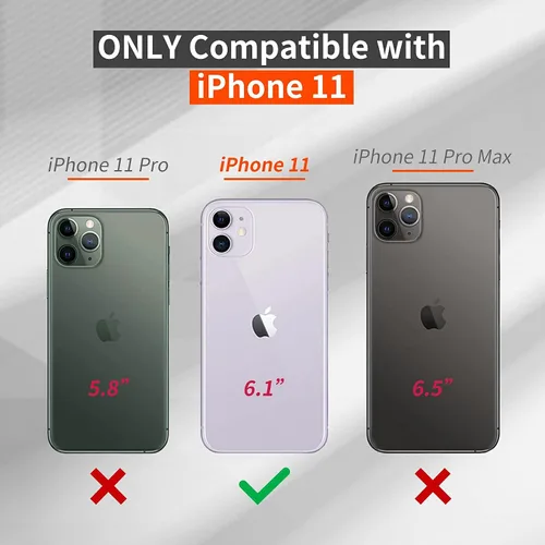 Vista 2 de Rossy Funda para iPhone 11, transparente con doble capa transparente híbrida de TPU suave TPU duro PC a prueba de golpes funda protectora para Apple