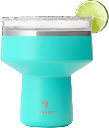Vista 21 de Reduce Saltini - Vaso de cóctel de 16 onzas, vaso aislado de margarita con tapa, mantiene las bebidas frías durante 10 horas, alternativa al vaso