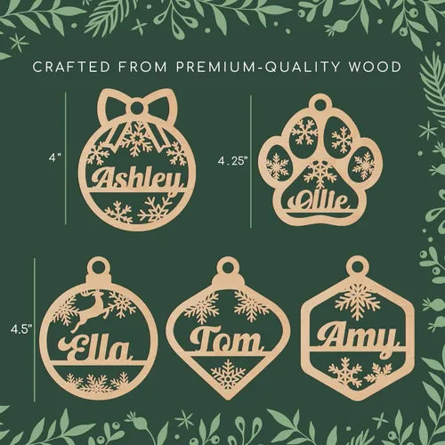 Vista 2 de Personalized Christmas Ornaments w/Name, Lamp Shaped, 4.5", Engraved Snowflake Ornaments for Christmas Tree, 2024 Xmas Ornament with Optional Gift