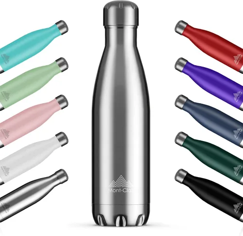 Vista 25 de Mont-Clair H2O - Botella de agua de acero inoxidable aislada al vacío, sin BPA, botella de bebidas frías 12 horas y calientes las 24 horas, metal