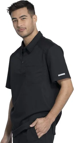 Vista 8 de Cherokee Scrubs for Men Polo Nursing Scrub Top with Chest Pocket, Breathable Mesh, Ultra Soft 2-Way Stretch Fabric WW615