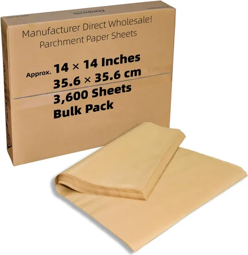 Vista 34 de Cuadrados de papel pergamino pequeños comerciales de 4 x 4 pulgadas (43,200 hojas), sin blanquear, antiadherentes, precortados, para envoltorios
