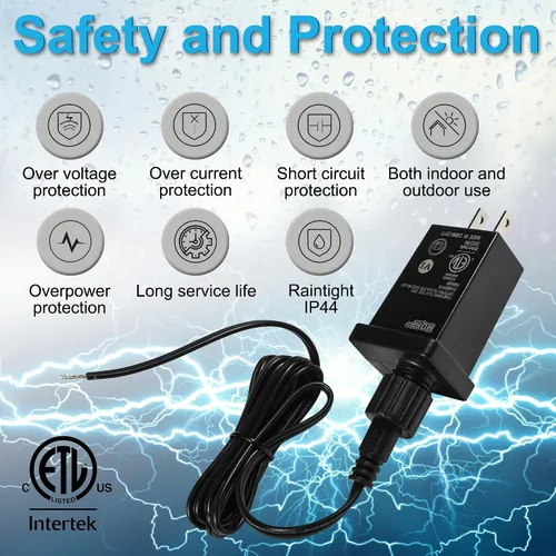 Vista 6 de HQRP Fuente de alimentación de CA a CC de 4.5 V, 1 A, adaptador de enchufe estadounidense a prueba de lluvia, transformador de bajo voltaje