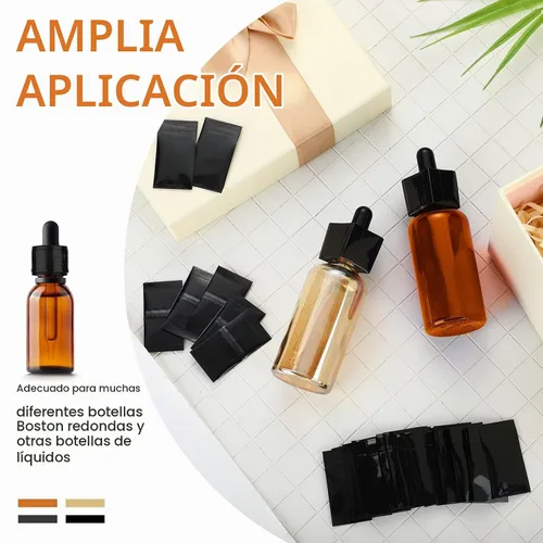 Vista 5 de Outus 500 piezas de envoltura retráctil perforada para botellas, sellos termorretráctiles para botellas (negro)