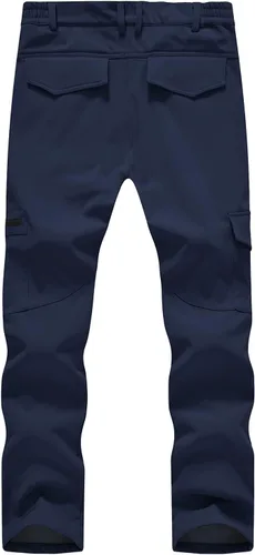 Vista 2 de BGOWATU Men's Cargo Hiking Pants Fleece Lined Waterproof Windproof Snow Ski Insulated Pant with 6 Pockets