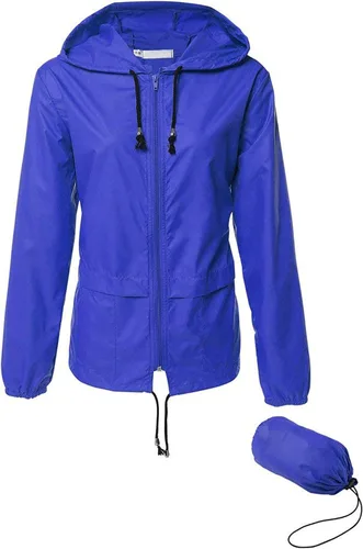 Vista 17 de Avoogue - Chaquetas de lluvia para mujer, diseño ligero, con capucha, para exteriores, impermeables, cortavientos Verde militar