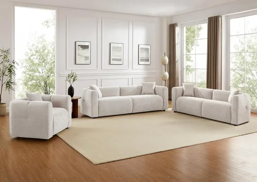 Vista 8 de VANOMi Juego de sofá modular seccional extragrande en forma de nube con sofá de 95" y sillones de 42" para sala de estar, juego de muebles tapizados