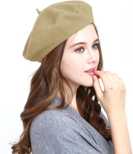 Vista 25 de WW004 Invierno 100% Lana Cálida Arte Francés Vasco Boina Tam Beanie Cap