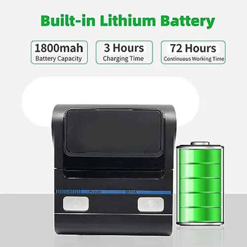 Vista 9 de No es compatible con iPhone/iPad/Mac, impresora térmica portátil Bluetooth de 3.150 in, solo compatible con Android/Windows, impresora inalámbrica
