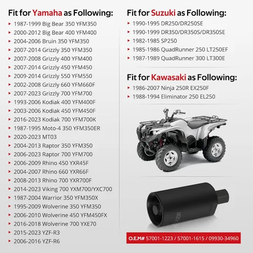 Vista 2 de JAVIK Herramienta de extracción de volante M35x1.5 para Yamaha Big Bear Grizzly Kodiak Raptor Rhino Warrior Wolverine Viking Bruin Moto-4 Suzuki