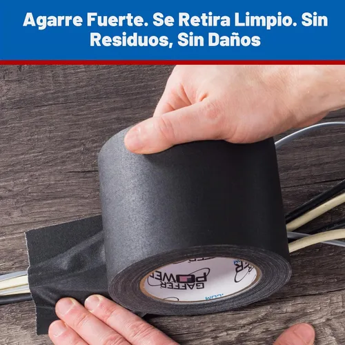 Vista 3 de Gaffer Power cinta de tela profesional, con calidad premium. Hecha en Estados Unidos. Cinta de tela resistente. No reflexiva. Multipropósito. Mejor