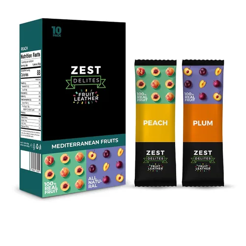 Vista 10 de Barras de fruta seca de Zest Delites, aperitivos de cuero de fruta, paquete de aperitivos saludables para adultos y niños, Lavashak, vegano, tiras