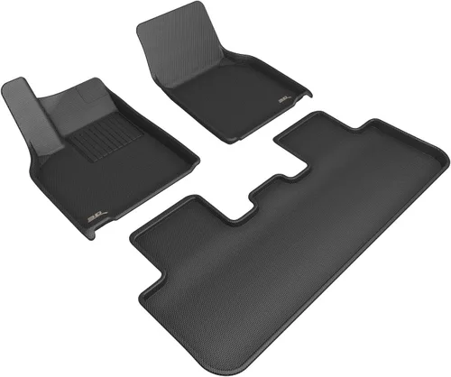 Vista 9 de 3D MAXpider Tapete elegante de ajuste personalizado (negro) compatible con Tesla Model Y 5-Seat 2020 - Juego completo