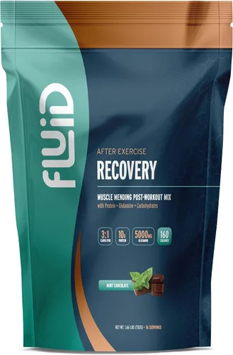 Vista 10 de Fluid Recovery, mezcla de bebida después del entrenamiento, proteína aislada de suero de leche, L-glutamina, carbohidratos, todos los ingredientes