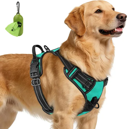 Vista 9 de Joytale Arnés sin tirones para perros pequeños, chaleco reflectante para mascotas con clip frontal, arnés acolchado suave ajustable con asa de fácil