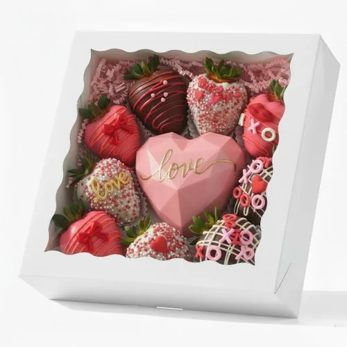Vista 8 de RomanticBaking 24 piezas cajas blancas para pasteles de 10 x 10 x 2.5 pulgadas con ventana - Perfectas para galletas, fresas cubiertas de chocolate