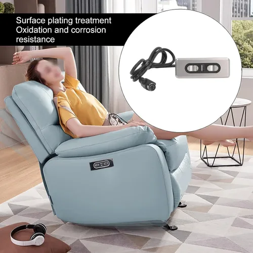 Vista 4 de AYNEFY Controlador de sofá eléctrico, controlador de sofá eléctrico de doble motor, controlador reclinable con puerto de carga USB, botón y silla