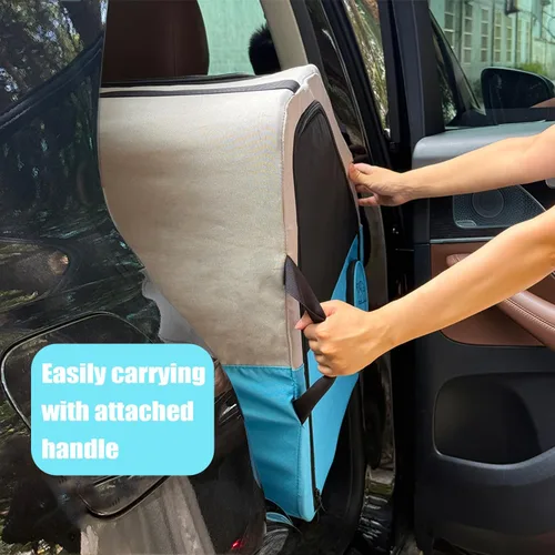 Vista 6 de Jaula portátil grande para mascotas para viajes en automóvil, 24 x 22 x 25 pulgadas, plegable para perros y gatos con cinturón de seguridad y correa