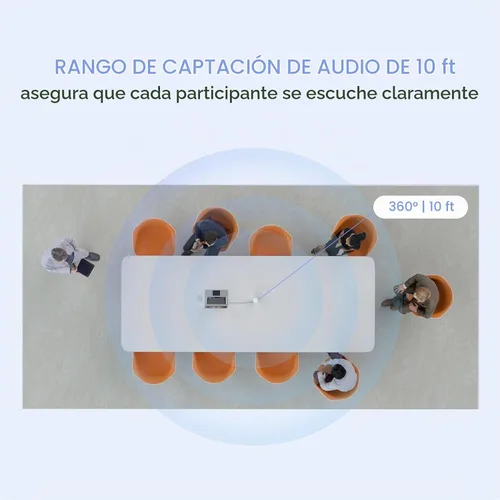 Vista 7 de NUROUM Cámara web de conferencia C10 con altavoz de micrófono, diseño portátil todo en 1, cámara 1080P de 90° para videoconferencia, cancelación