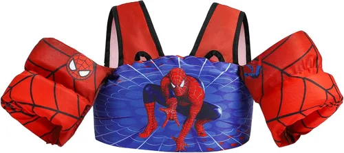 Vista 6 de Flotadores de natación para niños de 22 a 66 libras para niños y niñas, chaleco flotador de natación para bebé para piscina con arnés de hombro