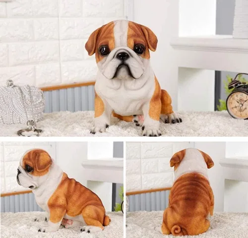 Vista 6 de Estatuas al aire libre para jardín, porche delantero, adornos de jardín, escultura de bulldog al aire libre, decoración de bulldog para el hogar