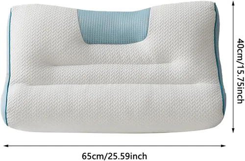 Vista 4 de Almohada cómoda de apoyo cervical para mejorar el sueño, almohada cervical mejorada 2025 mejorada para mejorar el sueño cervical para dormir Azul