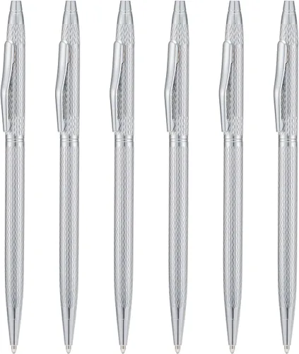 Vista 11 de Wikult 6 piezas de bolígrafos de metal fino dorado, punta media de 1mm, tinta negra de escritura suave, para negocios, oficina, profesor
