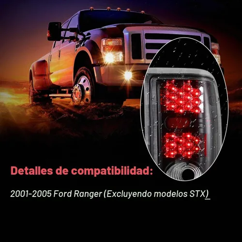 Vista 4 de Nixon Offroad Conjunto de Luces Traseras LED para Ford Ranger 2001 2002 2003 2004 2005, Luces Traseras, Lámparas Traseras con Señal de Giro LED