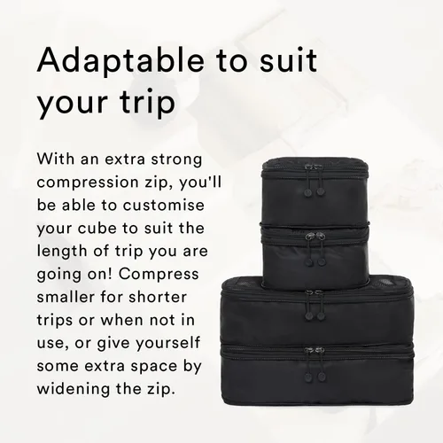 Vista 4 de Chelsea Juego de 4 cubos de equipaje para maleta Juego de bolsas organizadoras de maleta Accesorios de viaje para organizar ropa o zapatos