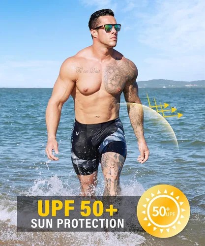 Vista 5 de HUGE SPORTS Shorts Rash Guard de Natación para Hombre Jammer de Natación de Compresión Traje de Baño Activo de Secado Rápido Shorts de Entrenamiento