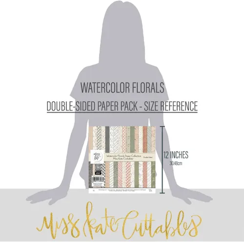 Vista 3 de Paquete de papel de patrón – Acuarela Florales – Papel de álbum de recortes de 12 x 12 pulgadas, 12 x 12 pulgadas, diseño floral de álbumes