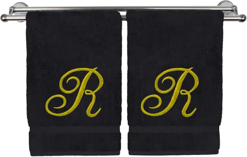 Vista 208 de Toalla de mano con monograma, regalo personalizado, 16 x 30 pulgadas, extra absorbente, 100% algodón turco, acabado de rizo suave, para baño, cocina
