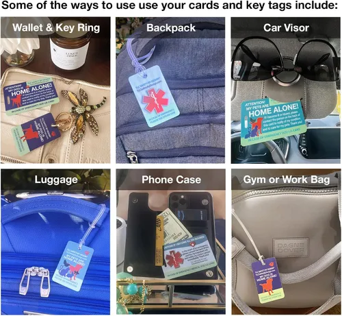 Vista 7 de My Pets are Home Alert - Tarjeta de identificación médica con tarjeta de identificación médica para perros y gatos con lista de llamadas
