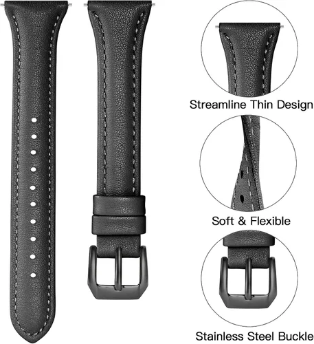 Vista 3 de GEAK Bandas de Cuero Delgadas Compatibles con Samsung Galaxy Watch 7 40mm 44mm/Watch 5 Pro 45mm/Galaxy Watch 6/Watch 5 4 44mm 40mm/Galaxy Watch 4