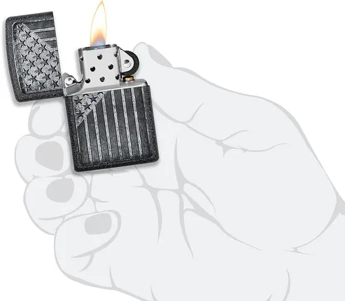 Vista 39 de Zippo encendedores con la bandera de EE. UU.