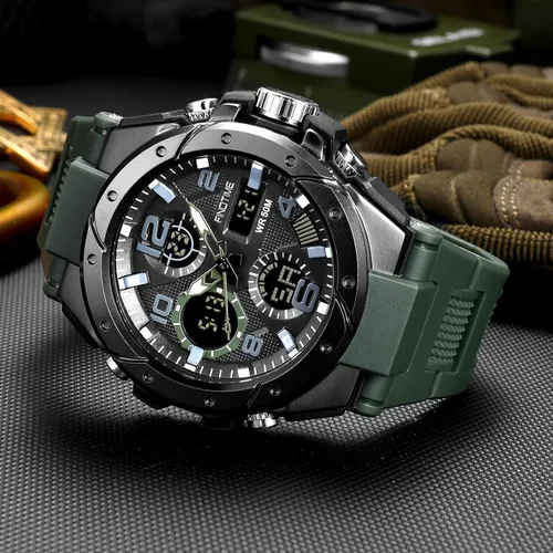 Vista 2 de findtime Relojes militares para hombre, reloj deportivo para hombre, táctico, resistente al agua, digital, deportivo, trabajo, analógico