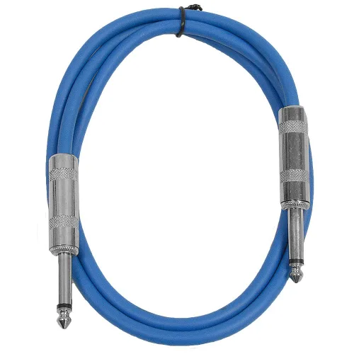 Vista 2 de Seismic Audio Cables de guitarra para altavoces, cables de guitarra TS de ¼ pulgadas, 3 pies, multicolor, paquete de 6 Color múltiple