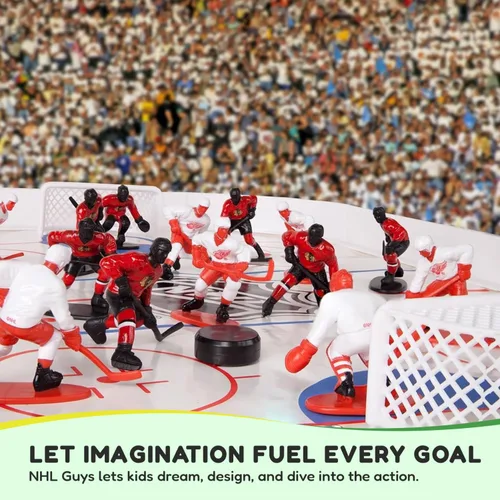 Vista 8 de Kaskey Kids NHL Hockey Guys, Vegas Knights vs. Seattle Kraken, 27 piezas en cada juego, incluye 2 equipos y estuche de almacenamiento de viaje