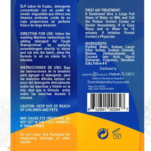 Vista 4 de Cuaba Detergente Liquido, Lava Ropa JABÓN DE CUABA 1gl
