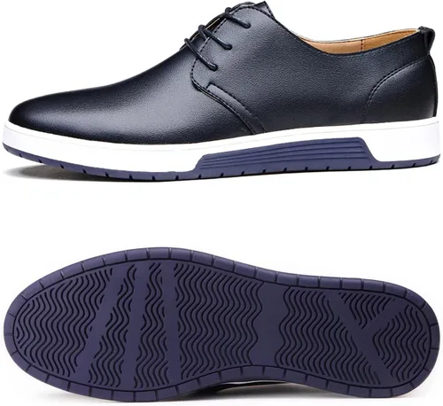 Vista 3 de BSROT Zapatos Oxford casuales para hombre, zapatos de vestir con cordones, cómodos zapatos deportivos de moda