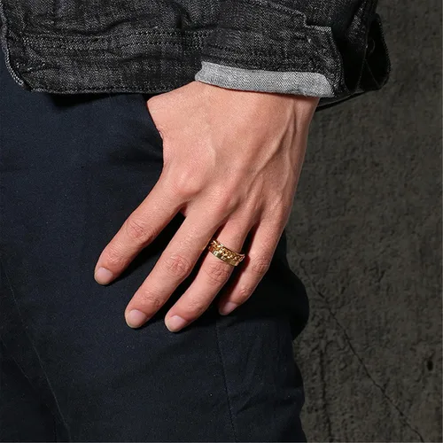 Vista 4 de Stainless Steel Roman Numeral Spinner Ring Relieve Stress Rotation Fidget Ring Band Spin Anxiety Rings for Men WomenAnti Anxiety Gifts