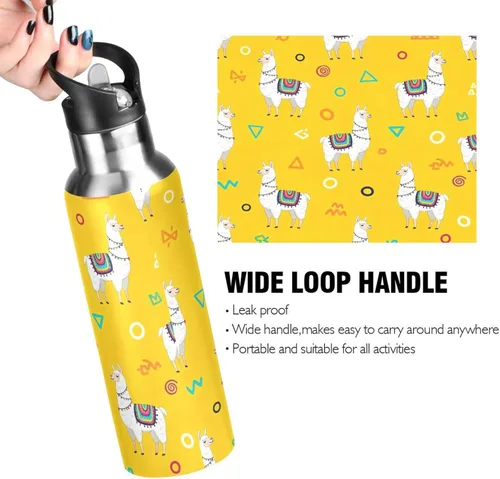 Vista 4 de Botella de agua de acero inoxidable aislada al vacío de 32 onzas, botellas de agua a prueba de fugas para gimnasio, viajes al aire libre, escuela